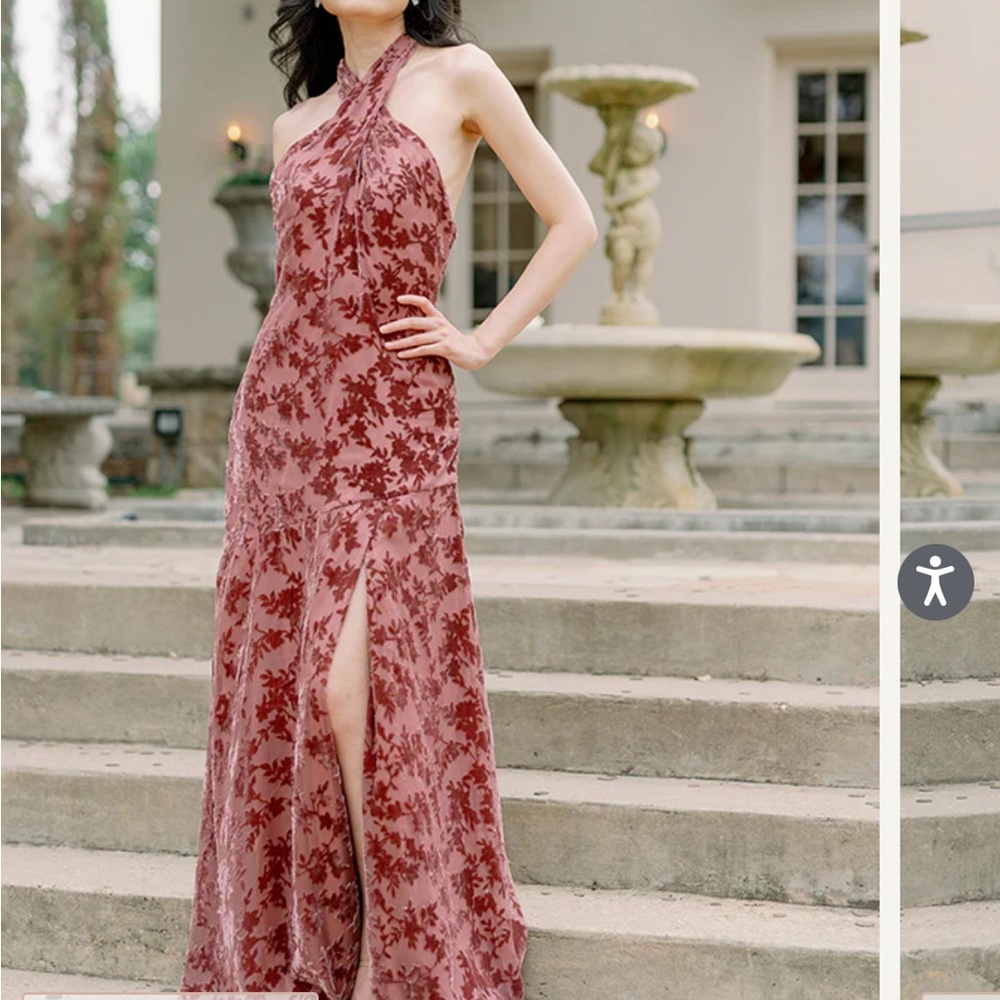 Athena Floral Burnout Velvet Dress